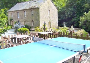 In the nature, along the river with sport activities and swimming pool