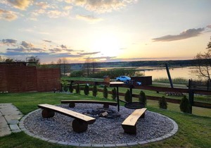 Siedlisko nr 4A nad jeziorem Skarlińskim, jezioro, mazury, domki letniskowe