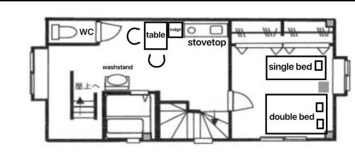 Kameido Apartment | 亀戸民泊3階ダブルベット1つシングルベッド1つ