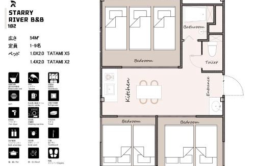 Joto Apartment | 星宿川-月の宿102