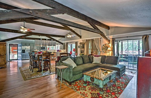 Log Cabin House | 1-Acre Rustic Lake Resort w/ Outdoor Entertainment