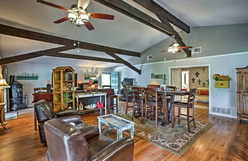 Log Cabin House | 1-Acre Rustic Lake Resort w/ Outdoor Entertainment