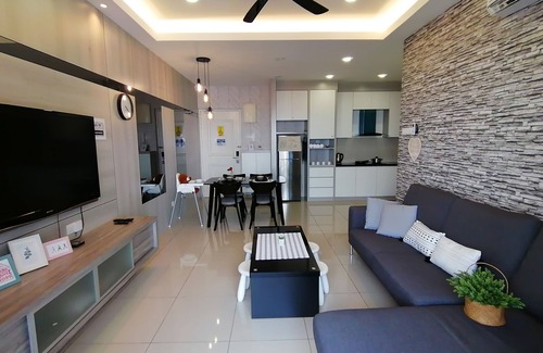 Malacca City Condo | 1 bedroom condominium, 1 to 6 guests, 1 bath room, living and kitchen area.