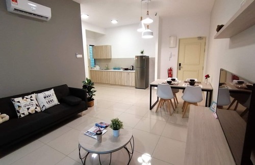 Malacca City Condo | 1 bedroom condominium, 1 to 6 guests, 1 bath room, living and kitchen area.