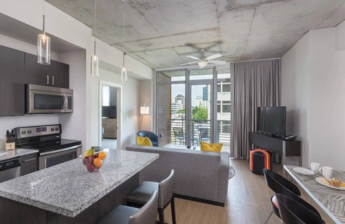 Civic District Condo | 1 Bedroom Deluxe Condo w/Kitchen in Austin! Sleeps 4!