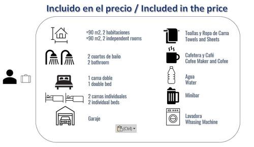 Marroquina Apartment | 2 baños! Piso grande 100 m2 y Garaje gratis