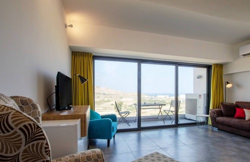 Marsalforn Apartment | 2 Bed Apartment w/Distant Sea and Country Views