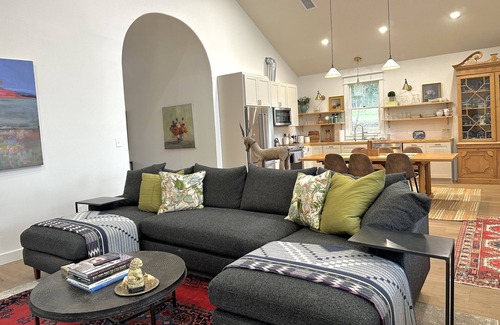 Johnson City House | 2 bedroom/2 bath stone farmhouse overlooking hill country creek on 50 acres