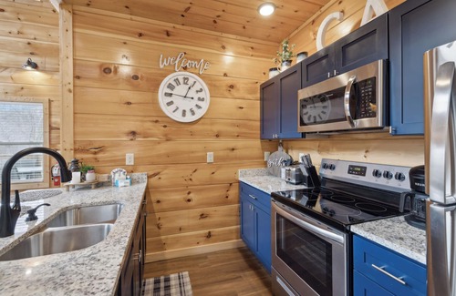 Sevierville Cabin | 2 Bedroom Cabin with Indoor Pool, Game Room, Fire Pit + Mountain View!