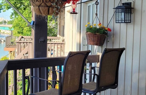 Rockford Condo | 2 bedroom River front condo, balcony with open view, fireplace and open space