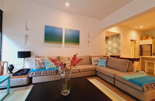 Crucecita Condo | 2 BR Patio Oasis Steps from Beach & Supermarket