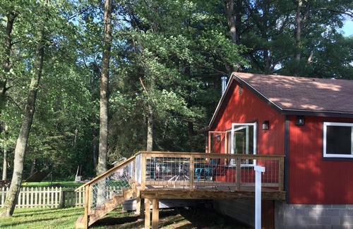 Baldwin Cottage | 2 cottages on Whalen lake/ Baldwin MI Sleeps 12. Steps from sandy beach