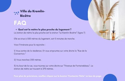 Le Kremlin-Bicetre Apartment | 20 m² métro 7 à 5 min à pied