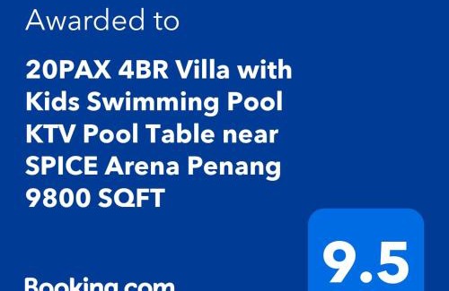 Bayan Lepas House | 20PAX 4BR Villa with Kids Swimming Pool, KTV, BBQ near SPICE Arena Penang