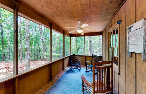 West Point Cabin | 24-acre property with creek, picnic gazebo, firepit, fireplace, & W/D
