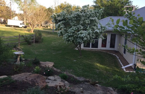 Round Top House | 3 bed/3 bath ranch house on Round Top, TX, main square with large porch & views