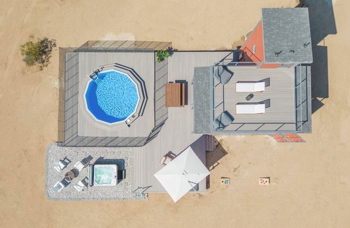 Joshua Tree Apartment | 3-Story Container Home Pool Hot Tub Terrace