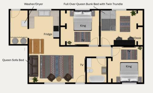 Page House | 3Bd, King, Brkfst, Large TVs, WD, Sleeps 11, BBQ