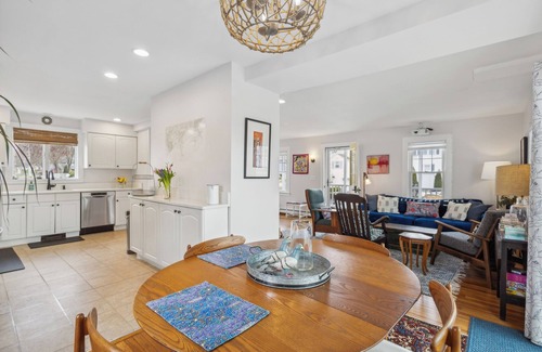 Clinton House | 3BR beach house. Steps from private beach. Gardens, wraparound porch. Quiet St.