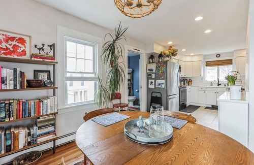 Clinton House | 3BR beach house. Steps from private beach. Gardens, wraparound porch. Quiet St.