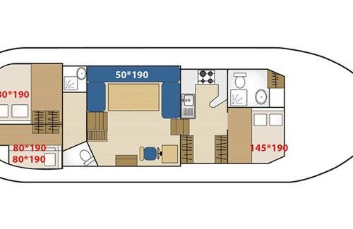 Chenille-Change Boat Rental | 45 m² Houseboat ∙ 3 bedrooms ∙ 7 guests
