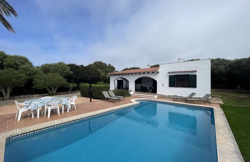 Binisafua Ski Chalet | 450m. from Es Caló Blanc! Menorquin Villa with Pool and Garden; Cap den Font.