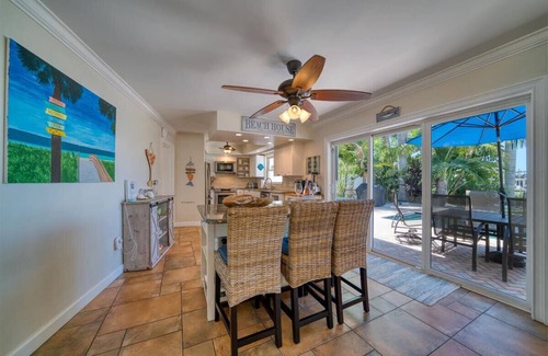 Indian Rocks Beach House | 456 Waterfront w/Dock, 3/Br Home Heated pool with Golf Cart in IRB Sleeps 10