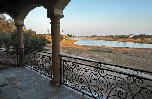 Mission House | 4BR Hacienda Lakeview Retreat: Pool, Fireplace, Piano + Theater Room