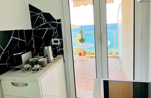 French Riviera Apartment | 5 minutes from Monaco! Studio with stunning sea view, beach access and train.