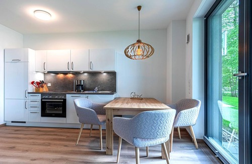 Krakow am See Apartment | 5-star vacation apartment Yoga Oasis with terrace and view of Lake Krakow