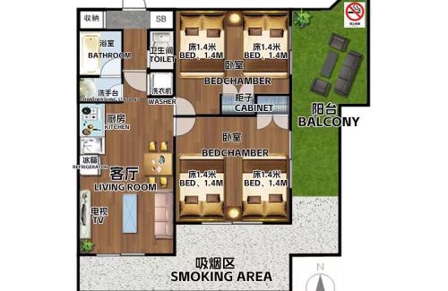 Honmachi Apartment | 6th floor 602 with elevator, 700 meters walk from Nishi-Shinjuku Gochome 4 minutes to Shinjuku, 75 square meters plus 30 square meters of large balcony