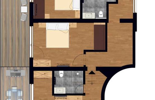 Vorderlanersbach Apartment | 90 m² Apartment ∙ 2 bedrooms ∙ 6 guests