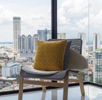 George Town Apartment | 9min drive to City Highfloor Aprmt City Skyline View Water Purifier