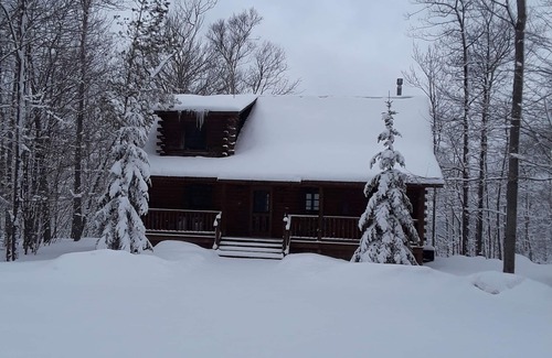 Cheboygan House | A beautiful log cabin home on Lake Huron, amazing lake views, hot tub, game room