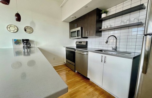 Downtown Omaha Apartment | A historic 900 square foot Atrium loft in the heart of the Old Market