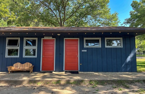 Pepin County Cabin | A summer camp cabin with attached bath and lounge area