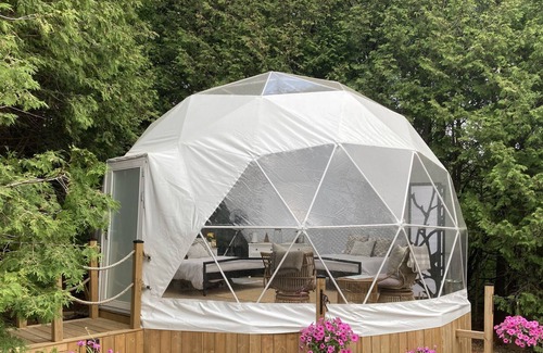Tyrone RV Rental | A unique geodome glamping experience in the Oak Ridges Moraine Forest.