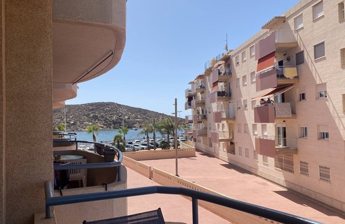 Puerto de Mazarron Apartment | Accessible apartment 50 metres to beach ,large communal pool, sea view balcony