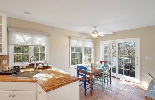 Noyack House | Acre of Landscaped Grounds, Eat-In Kitchen with Fireplace, Entertainment.