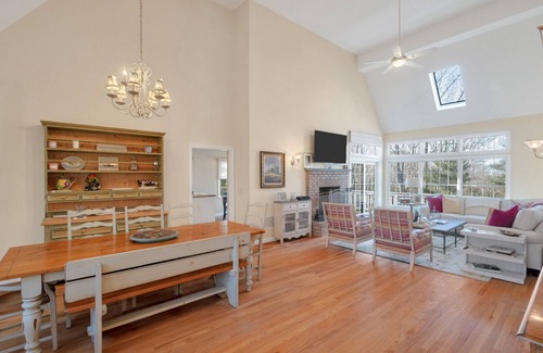 Noyack House | Acre of Landscaped Grounds, Eat-In Kitchen with Fireplace, Entertainment.