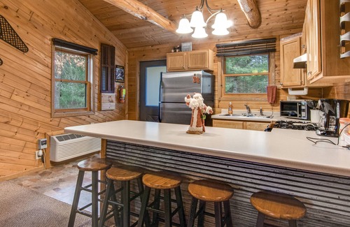 New Lisbon Cabin | Adorable cabin with pond access, WiFi, furnished porch, & gas fireplace