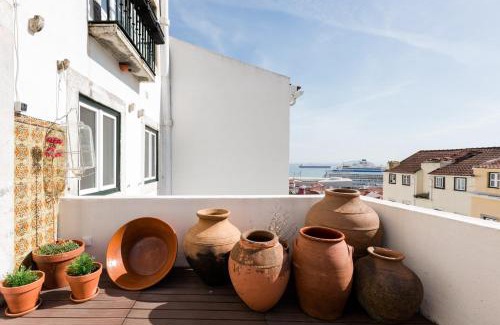 Santo Estevao Apartment | Alfama Terrace Best River and Historic City View Spacious and Charming Ground Floor 18th Century Building