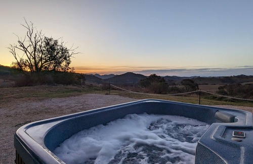 Grattai Cabin | Amethyst - Contemporary cabin with outdoor spa, private deck, outstanding views!