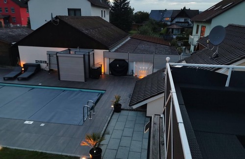 Altenkunstadt Apartment | Apartment/attic apartment with balcony, pool, terrace, barbecue and garden.