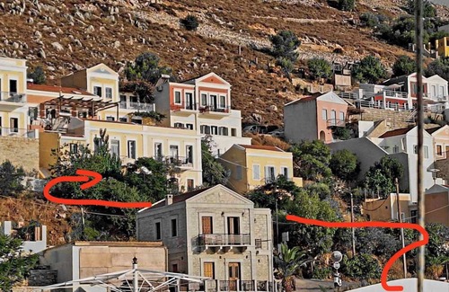 Symi Apartment | Apartment 'Dikaia 3' with Sea View, Wi-Fi and Air Conditioning