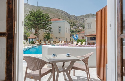 Kalymnos Town Apartment | Apartment 'Double Room No 1' with Mountain View, Wi-Fi and Air Conditioning