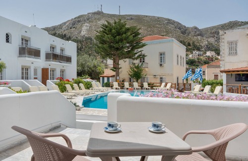 Kalymnos Town Apartment | Apartment 'Double Room No 7' with Mountain View, Wi-Fi and Air Conditioning