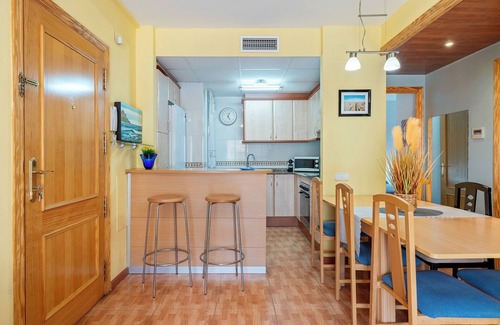 Sant Carles de la Rapita Apartment | Apartment 'Edificio Simancas' Balcony and Air Conditioning
