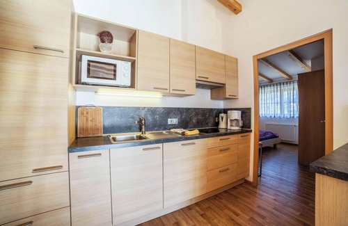 Caines Apartment | Apartment "Feldhof Apfeltraum" with Saltwater Pool, Panoramic Lawn and Balcony