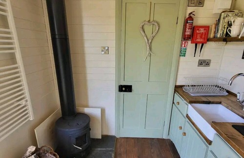Paignton Cabin | Apple hut, romantic shepherd hut retreat with log burner, hot tub, pet friendly!